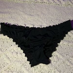 Scrunched Black Bikini Bottoms